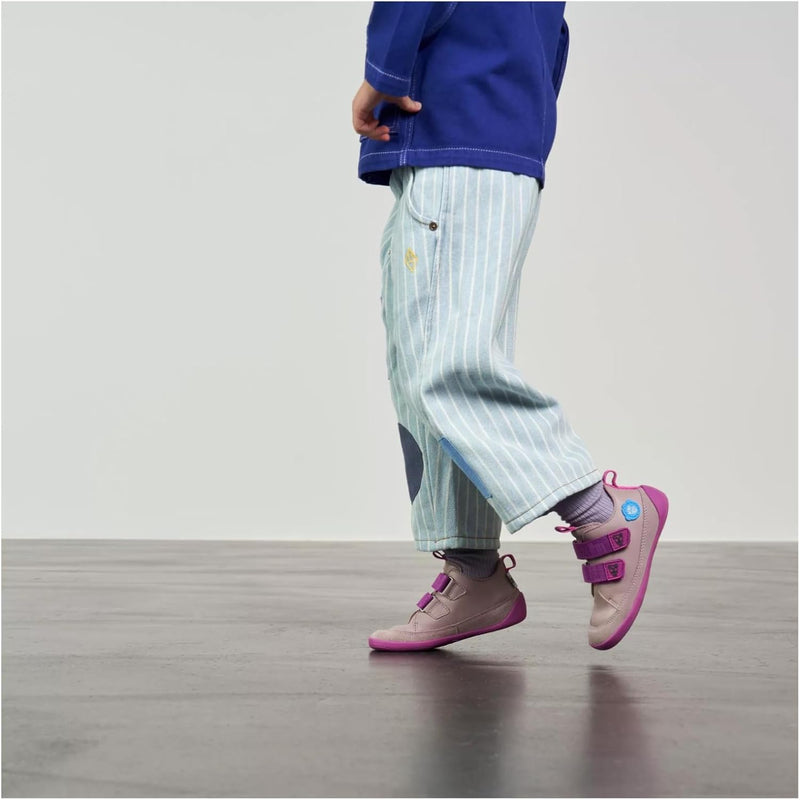 Affenzahn Barfussschuh Leder Buddy mit Klettverschluss Weich rutschfest Flexibel Reflektierend für J