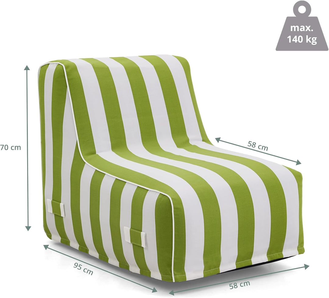 Aufblasbarer Sessel mit Fusspumpe, Luftsofa für Garten, Balkon &amp; Terrasse | Wasserfestes Outdoor Sof
