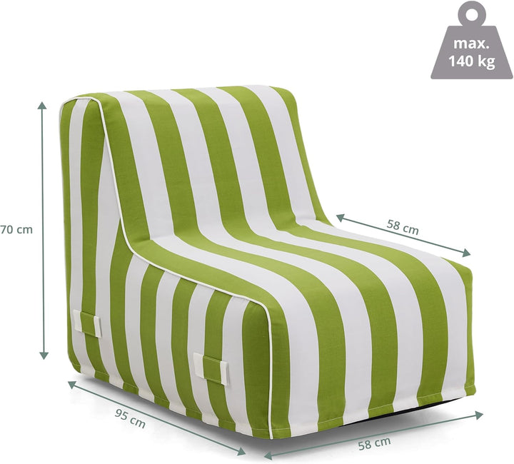 Aufblasbarer Sessel mit Fusspumpe, Luftsofa für Garten, Balkon &amp; Terrasse | Wasserfestes Outdoor Sof