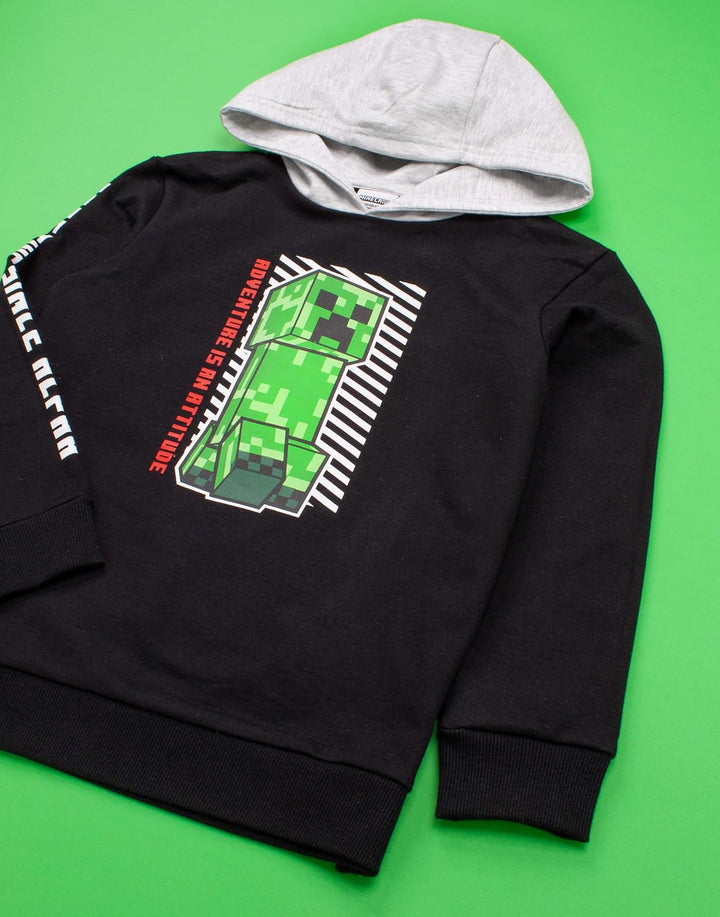 Minecraft Jungen Minecraft_Hoodie Kapuzenpullover (1er Pack) 6-7 Jahre Adventure Creeper, 6-7 Jahre