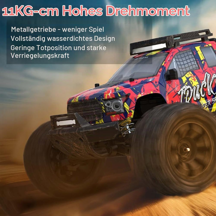 X-Verse PT14R 1:14 100KM/H Ferngesteuertes Auto, 4WD Wasserdichtes RC Autos mit 3S Bürstenloser Moto