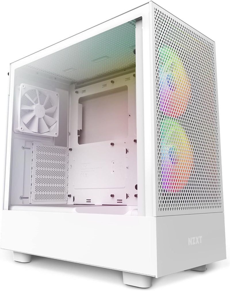 NZXT H5 Flow RGB - CC-H51FW-R1 - ATX Mid-Tower Gaming PC-Gehäuse - USB-C Port - Mesh Front- & Temper