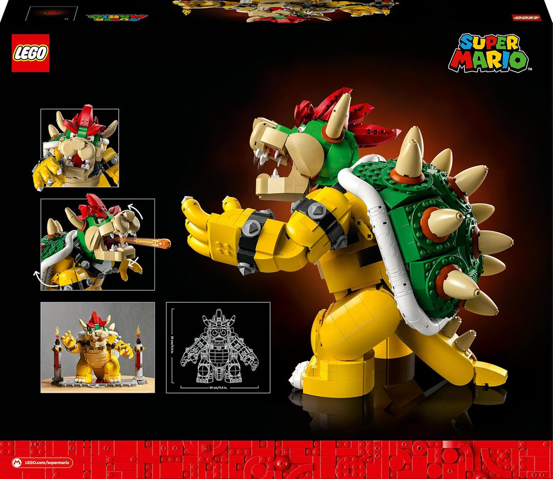 LEGO 71411 Super Mario Der mächtige Bowser, 3D-Modell-Bausatz, Bewegliche Figur zum Sammeln mit Duel