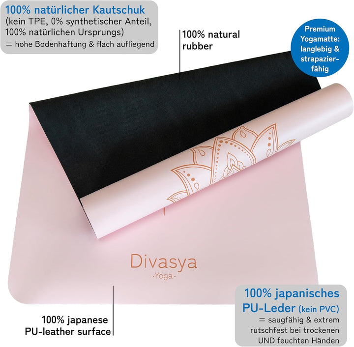 Premium Yogamatte rutschfest: Naturkautschuk rutschfest & japanische professional grip Oberfläche |