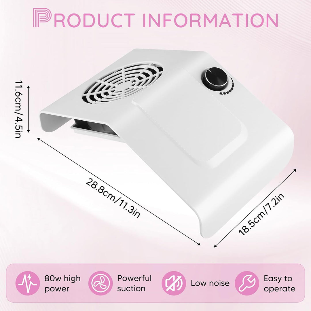 80W Nagelstaubsauger mit wiederverwendbarem Filter und einstellbarer Windgeschwindigkeit – effizient