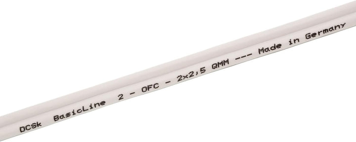 DCSk 30m - 2x2,5mm² Lautsprecherkabel weiss - OFC Kupferkabel für HiFi Audio - 99,99% Voll-Kupfer Bo
