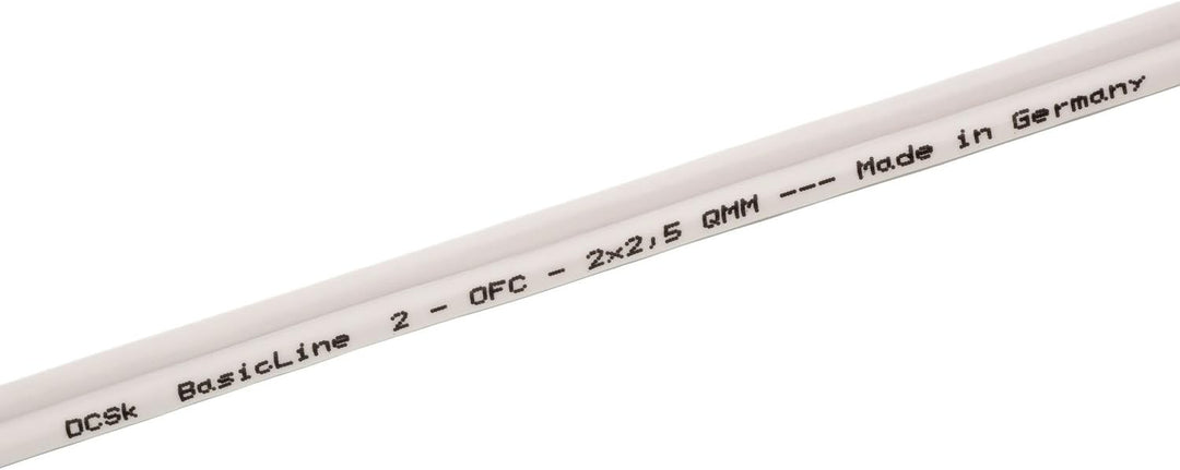 DCSk 10m - 2x2,5mm² Lautsprecherkabel weiss - OFC Kupferkabel für HiFi Audio - 99,99% Voll-Kupfer Bo