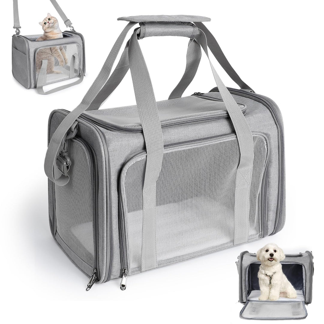 AiQInu Transporttasche Katze Hund Faltbare, Hundetransportbox mit Einstellbar Schultergurt, Tragfähi