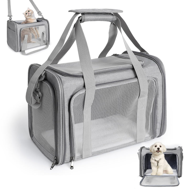 AiQInu Transporttasche Katze Hund Faltbare, Hundetransportbox mit Einstellbar Schultergurt, Tragfähi