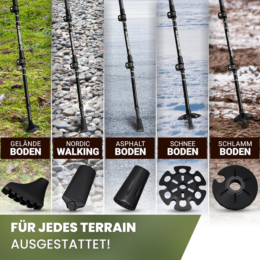 ALPENWERT Wanderstöcke [Carbon oder Aluminium] Walking Stöcke für Damen und Herren - Teleskop Trekki