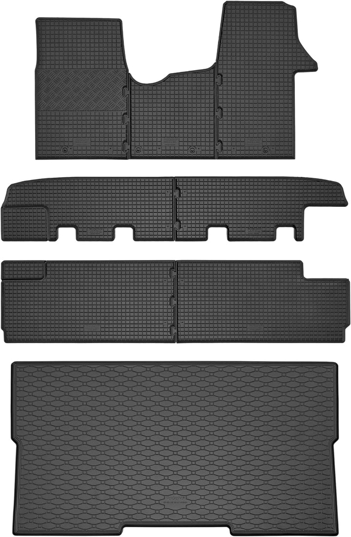 Passgenaue Kofferraumwanne und Gummifussmatten geeignet für FIAT Talento ab 2016 L2 + Gurtschoner