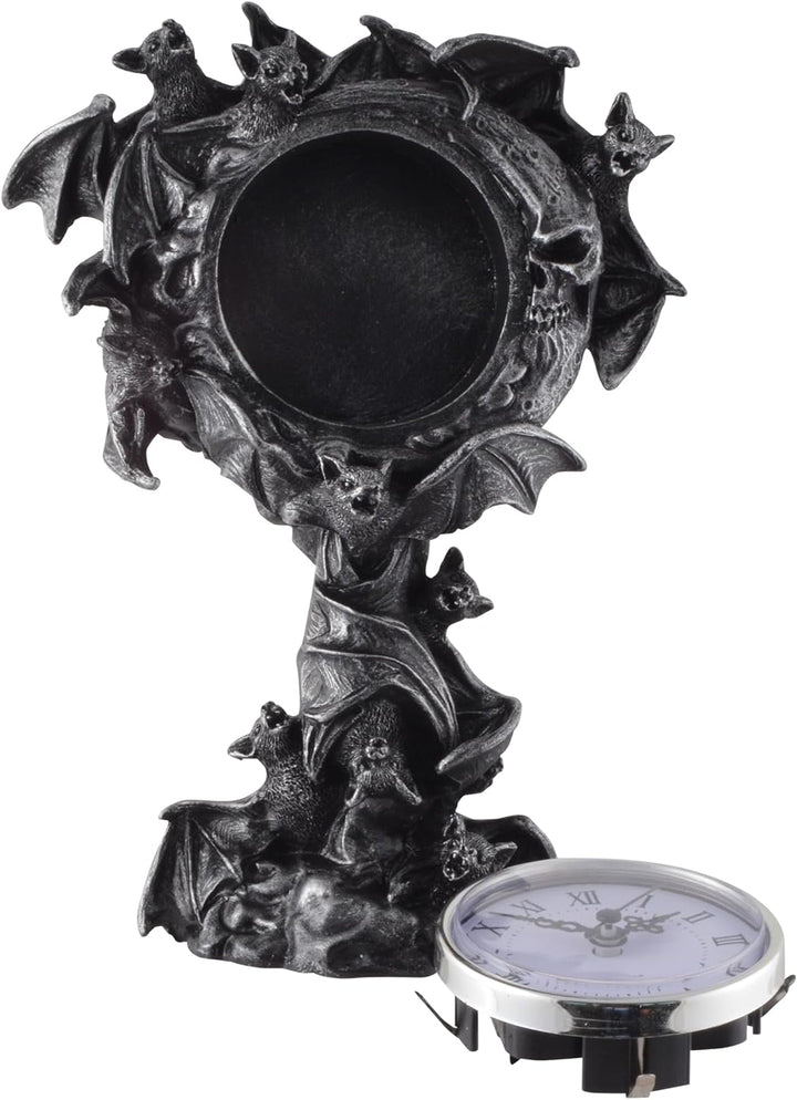 VOGLER Joh. Vogler GmbH Standuhr mit Fledermausschwarm, aus Kunststein, handbemalt