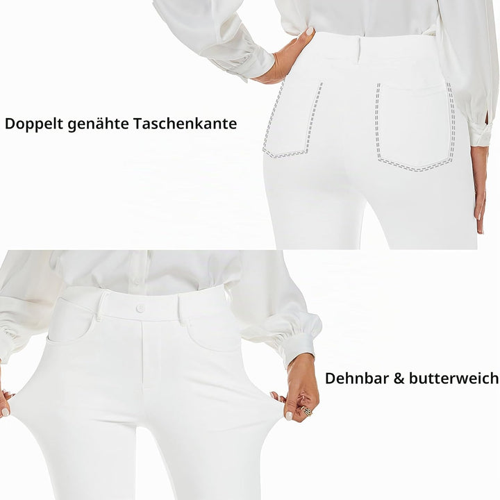 adorence Yoga Hose Damen: Elegante Hose Damen, Stretch Schlaghose Damen mit Hoher Taille, Taschen -