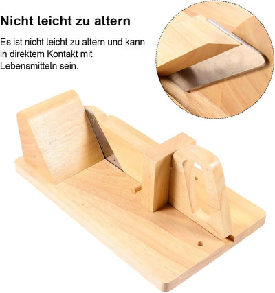 UUE Wurstschneidemaschine,Handbuch Aufschnittmaschine,Aus Holz Allesschneider 29 * 17 * 10cm Kann ge