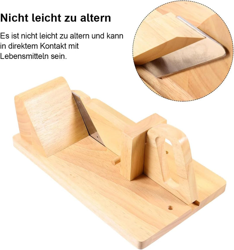 UUE Wurstschneidemaschine,Handbuch Aufschnittmaschine,Aus Holz Allesschneider 29 * 17 * 10cm Kann ge