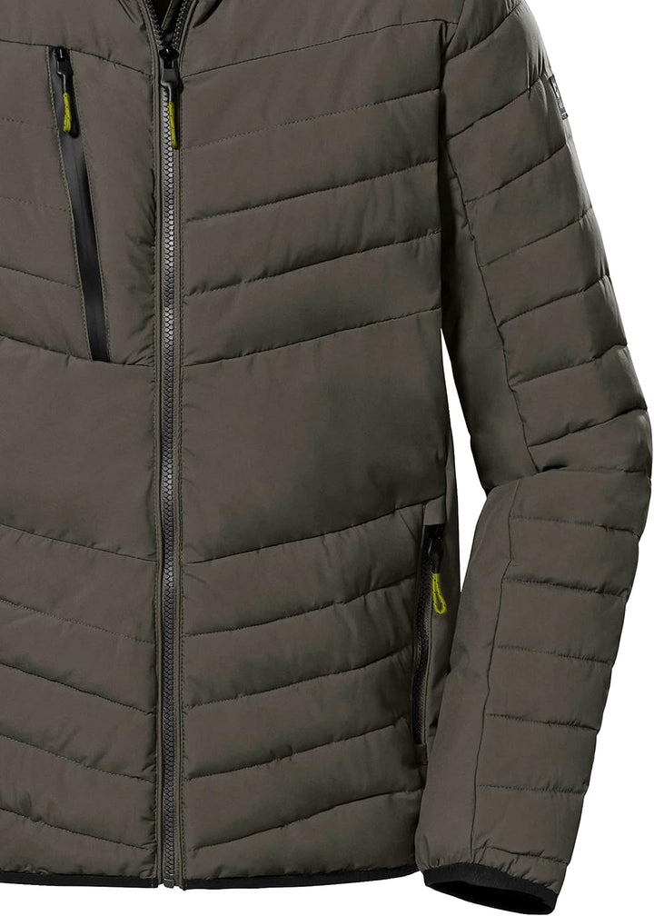 Killtec Herren Kow 63 Mn Qltd Jckt Steppjacke/Jacke in Daunenoptik mit Stehkragen S grün/anthrazit,