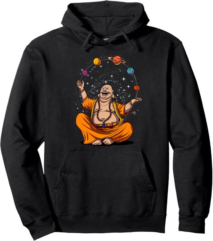 Buddha Weltraum Planeten Zen Yoga Meditation Kosmische Pullover Hoodie