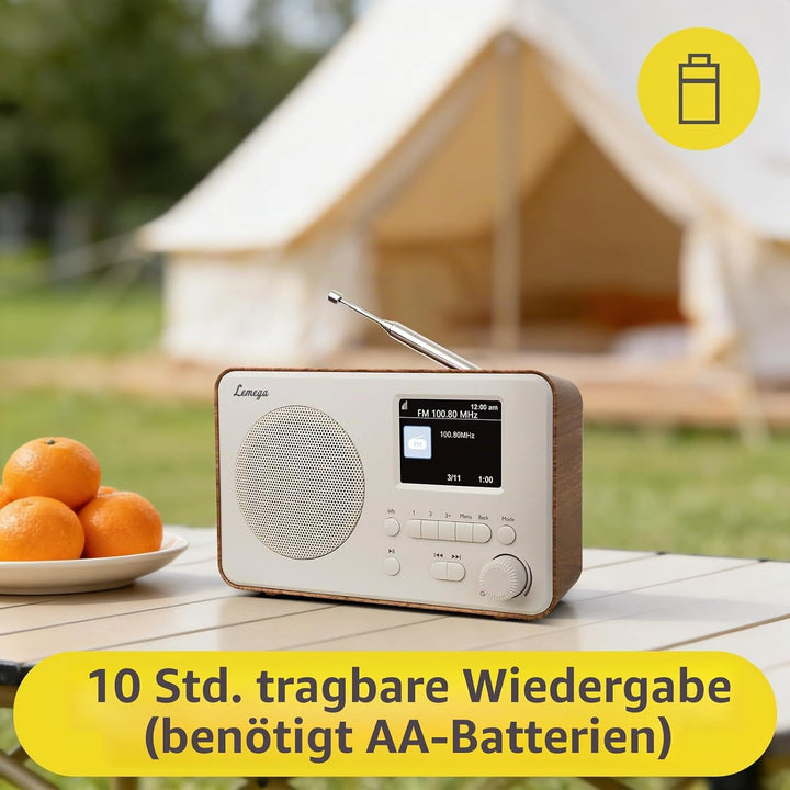 LEMEGA DR3-Max DAB/DAB+/UKW-Digitalradio – Bluetooth-Streaming, tragbares Radio mit 2,4-Zoll-Farbdis