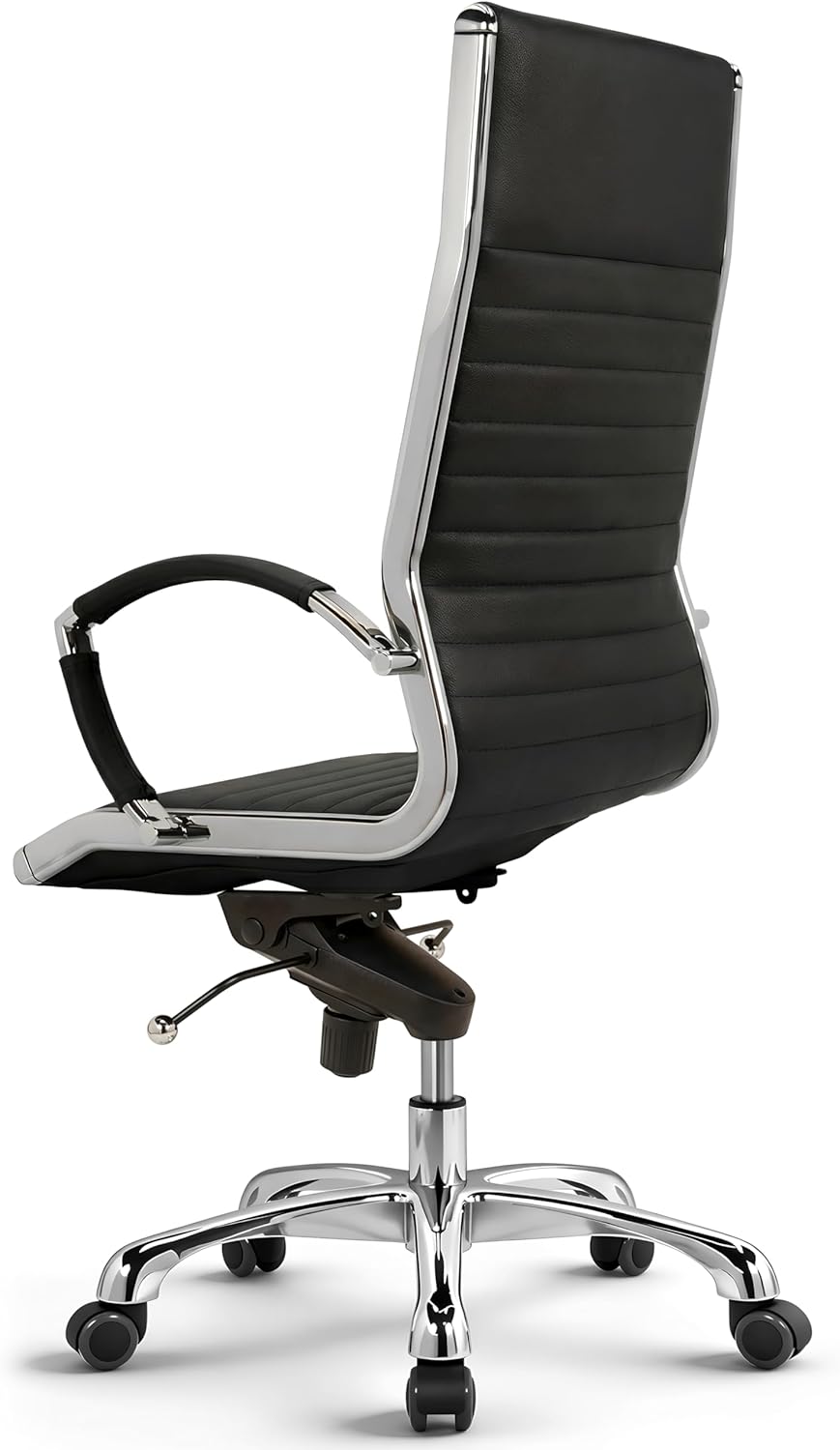 VERSEE Premium Echt-Leder Chefsessel Montreal in Schwarz - Ergonomischer Bürostuhl für Büro und Home