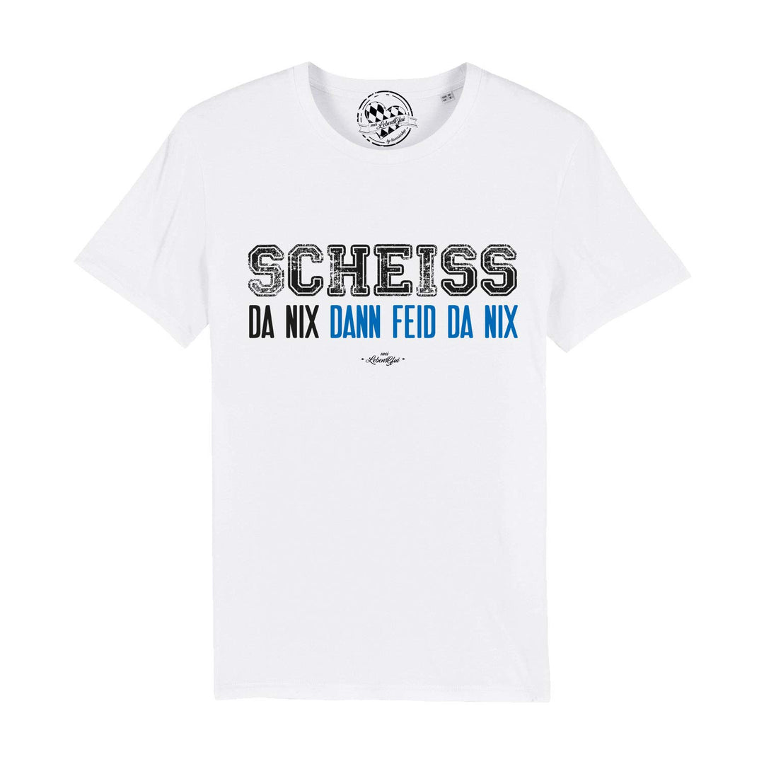 Bavariashop Bayerisches Herren T-Shirt Scheiss da nix S Weiss, S Weiß