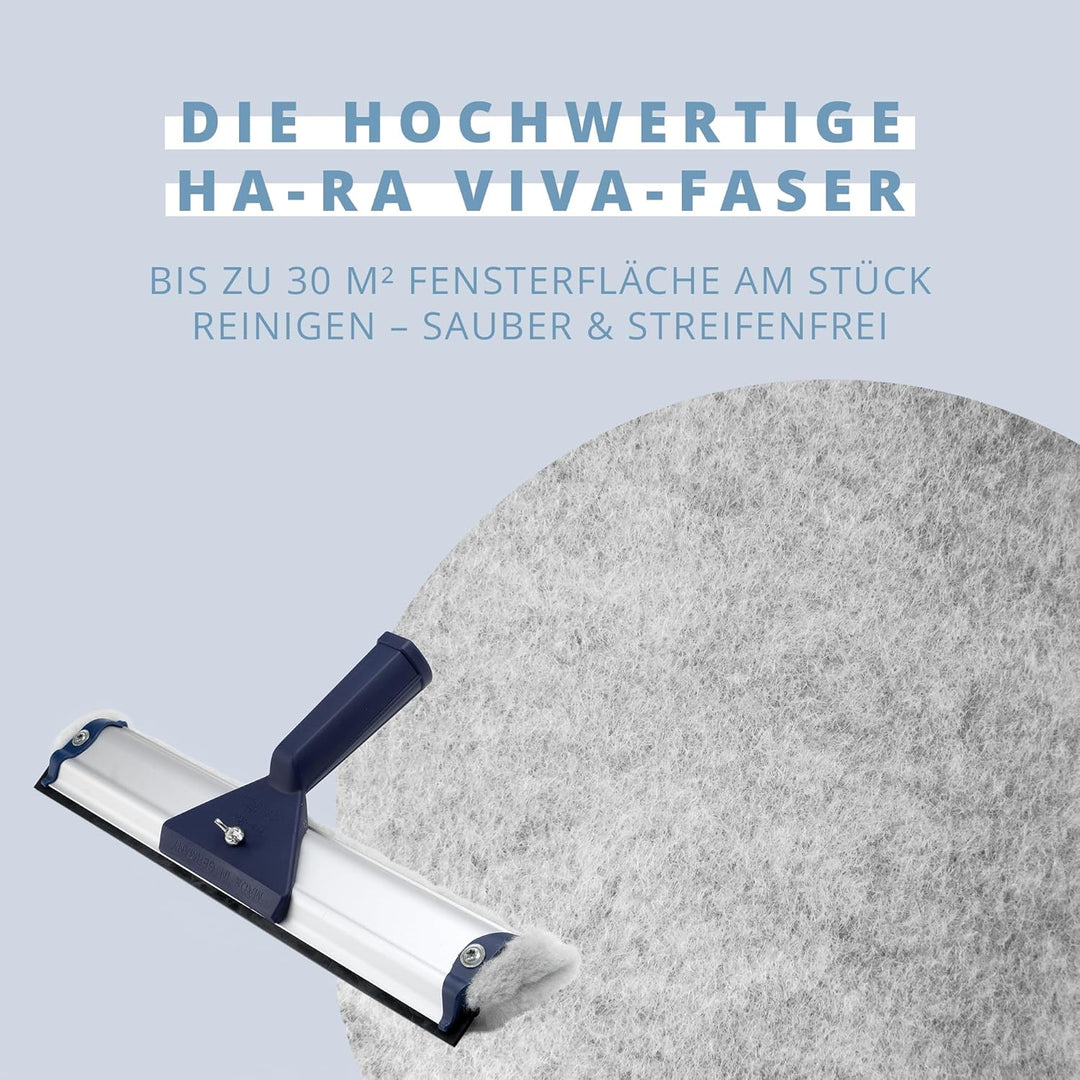 Ha-Ra Ersatzfaser für Fensterwischer Standard 32 cm I Ersatzbezug-Fensterwischer I streifenfrei & ha