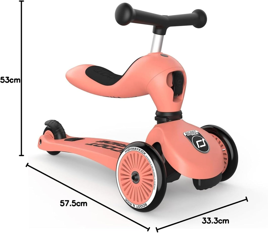 Scoot & Ride Unisex – Babys Highwaykick 1 Kickboard mit Sitz