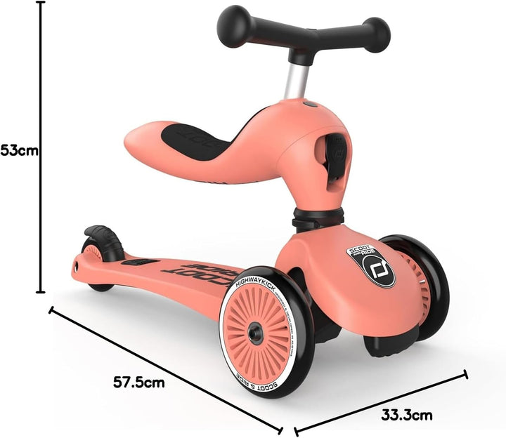 Scoot & Ride Unisex – Babys Highwaykick 1 Kickboard mit Sitz