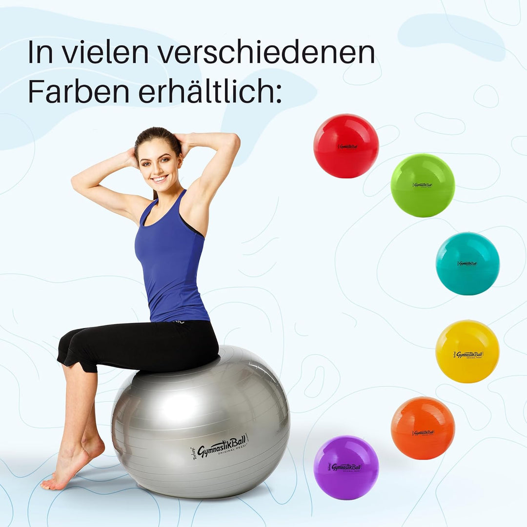 PEZZI - Gymnastikball Original Pezziball Standard 42-75cm Ø – Sitzball für Therapie, Sport & Büro -