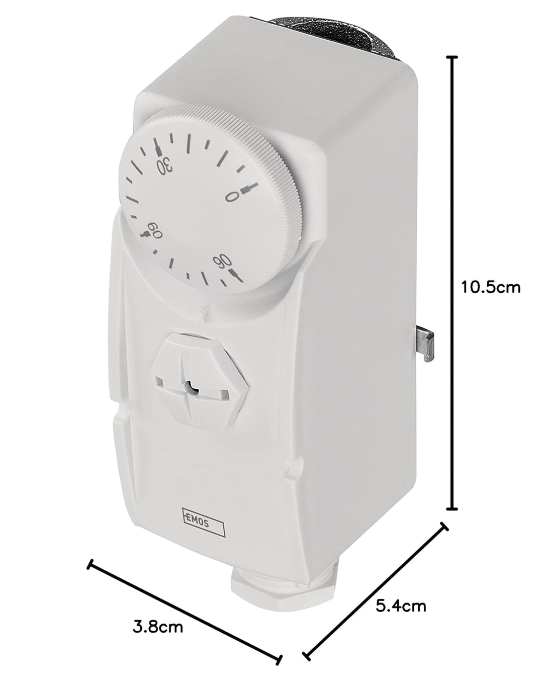 EMOS Anlegethermostat mit Drehknopf und Schraubenfeder, analoger Rohranlegethermostat für Heizung un