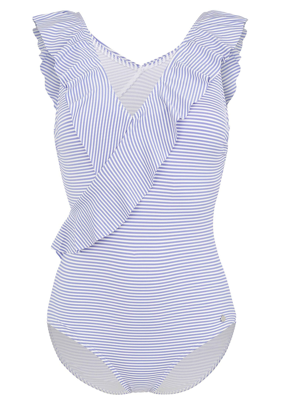 Lascana Damen Badeanzug, 36 / 70B Gestreift-blau-weiß