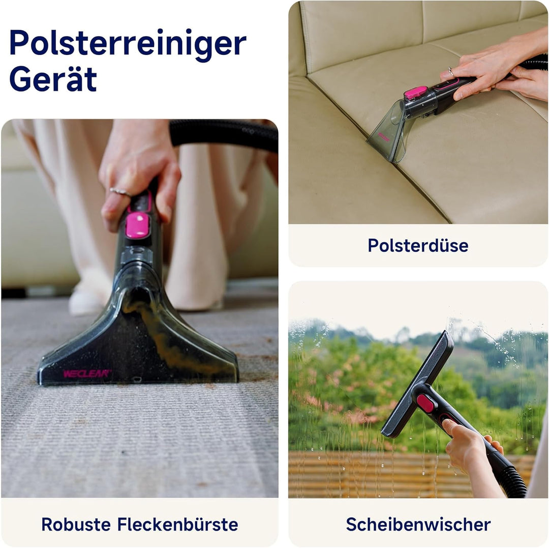 WECLEAN C3 Nasssauger Polsterreiniger Gerät,Fleckenreiniger für Teppiche, Sofas, Treppen, Fenster, S