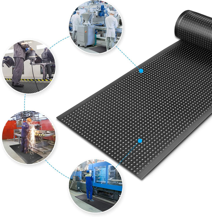 Floordirekt Arbeitsplatzmatte Bubble 90 x 200 cm - Anti-Ermüdungsmatte für Steharbeitsplätze - Natur