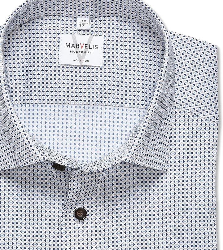 Marvelis Herren Businesshemd Langarm 723014,Rotationsdruck,Modern Fit,New Kent 43 Natur 22, 43 Natur