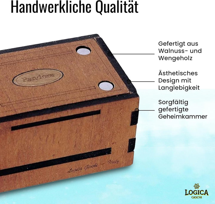Logica Spiele Art. Pandora Box - Geheimschachtel - Schwierigkeit 5/6 Unglaublich - Geschenkbox - Den