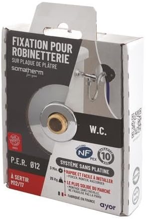 SOMATHERM FOR YOU - WC-Wasserhahn-Befestigungssystem für PER Rohr Ø12 - Crimpanschlüsse M12/17 (1/2
