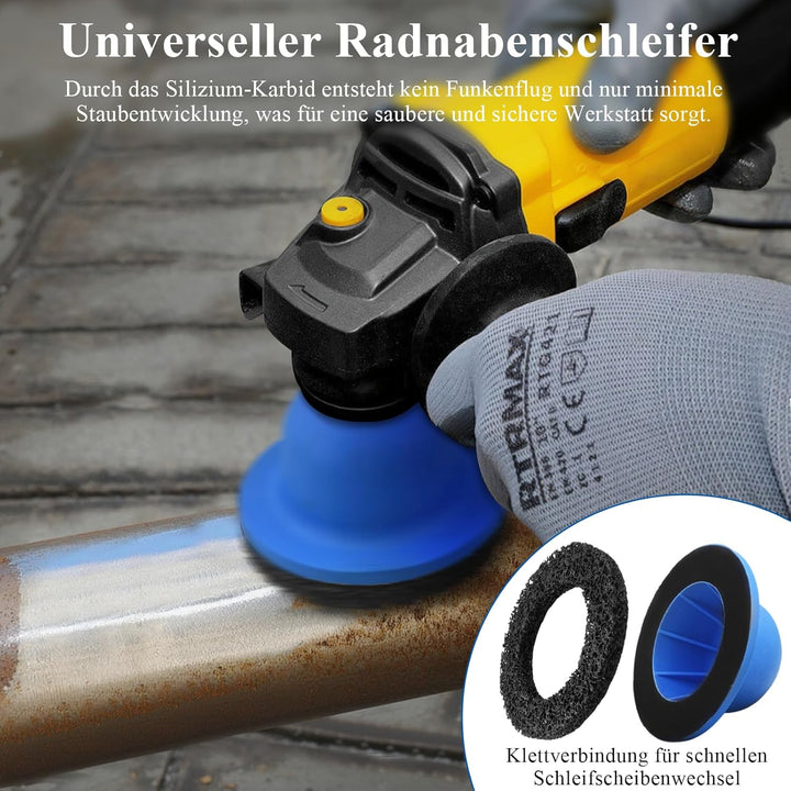 Radnabenschleifer Auto Radnabenreiniger 150mm Radnaben Bürste Blau Radnaben Schleifer 1/2" Kugelkopf