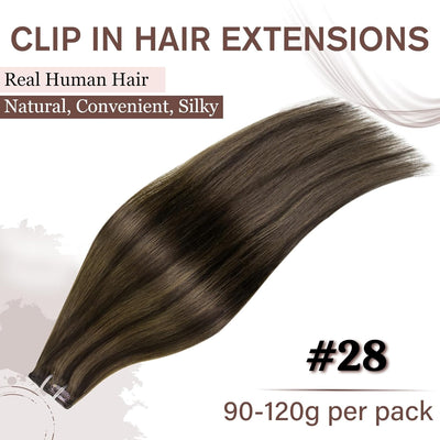 Hetto Braun Extensions Clip in Echthaar Remy Extensions Echthaar Clip in Glatt Extensions Clip in Ha
