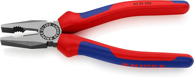 Knipex Kombizange schwarz atramentiert, mit Mehrkomponenten-Hüllen 200 mm 03 02 200 200 mm atramenti