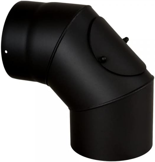 Ofenrohr Rauchrohr Kaminrohr Ø 120 mm Längenelemente - Bögen 45° und 90 °… (Bogen 90° mit Revision Ø