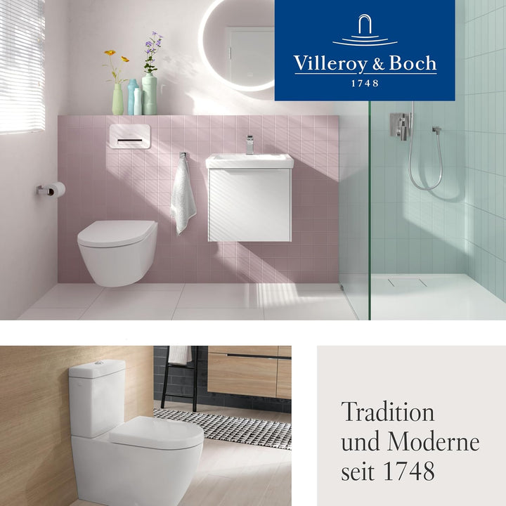 Villeroy & Boch WC-Sitz Subway 3.0 - Toilettendeckel Stone White matt aus robustem Duroplast - Toile