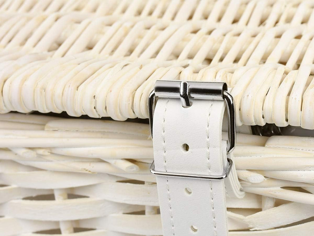 Picknickkorb für 2 Personen mit Kühlfach - Inklusive Bestecksets, Kühlfach, Korkenzieher, Weingläser