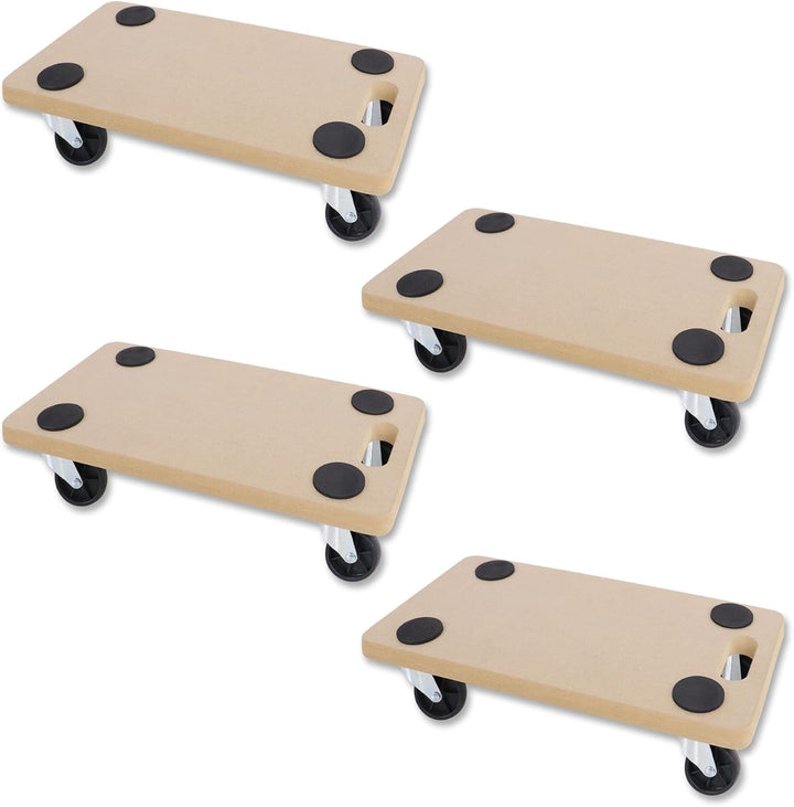 Froadp 4 Stück Transportroller Rollbrett 580 x 290 x 108 mm Möbelroller Rollbretter inkl. Gummipads