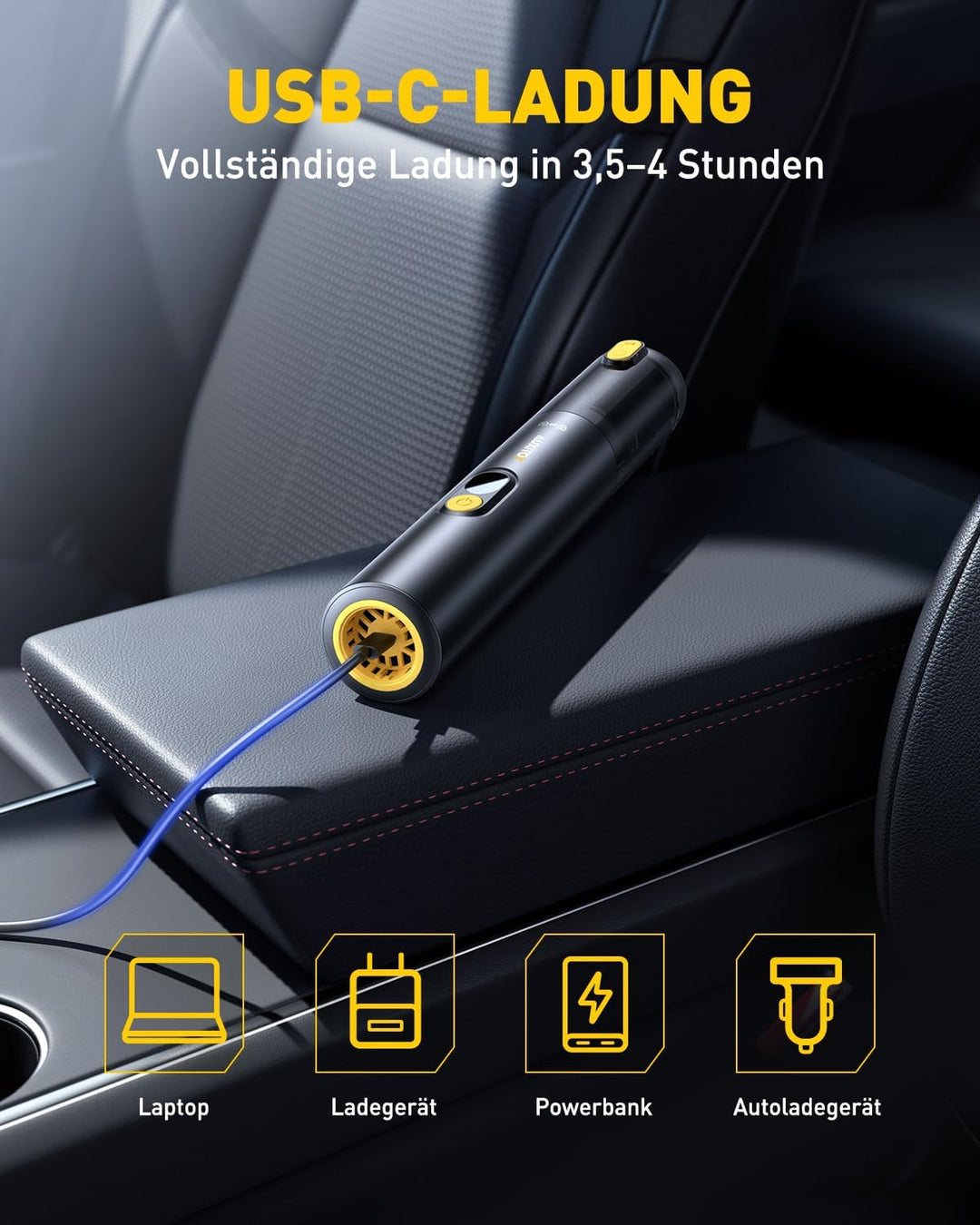 AUXITO Autostaubsauger Akku mit hoher Leistung 24000 Pa,4-in-1Mini Handstaubsauger Kabellos mit Blas