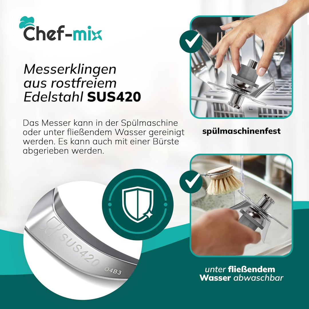 Mixmesser TM21 aus Edelstahl mit Diсhtung Ersatz für Thermоmix Vоrwerk TM21 - Thermоmix Ersatzmesser