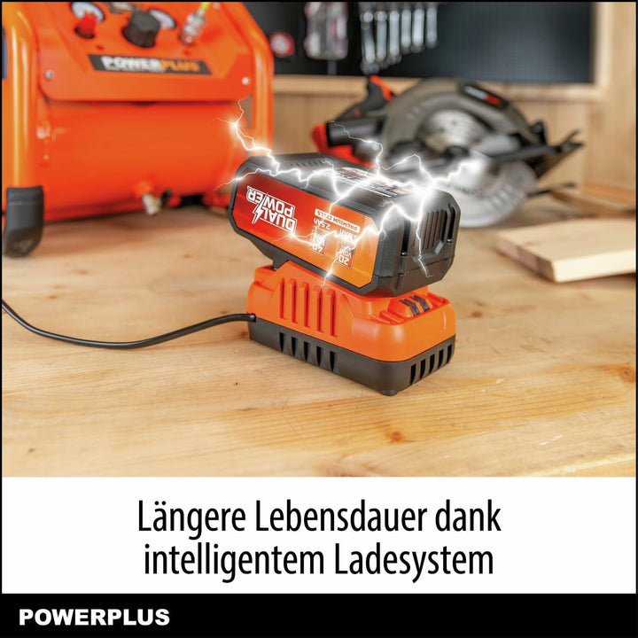 POWERPLUS - Dual Power Akku- und Ladegerät-Set POWDP90640-2x20V, 5.0Ah, 2.5Ah Akku - für 20V & 40V W