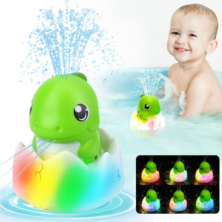 Gigilli Dinosaurier Baby Badespielzeug, Wiederaufladbares Babyspielzeug Leuchtendes Badespielzeug, S