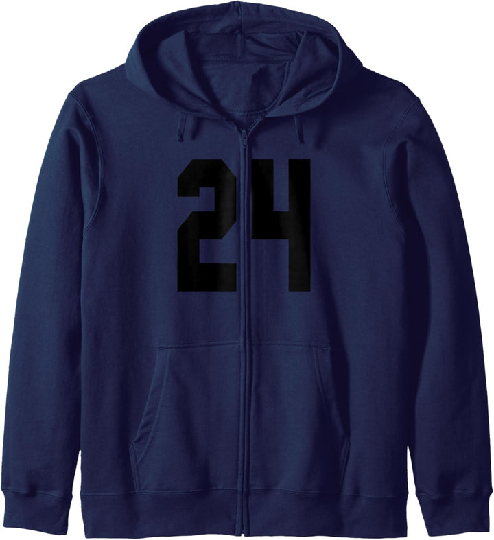# 24 Team Sports Trikot vorne & hinten Number Player Fan Kapuzenjacke