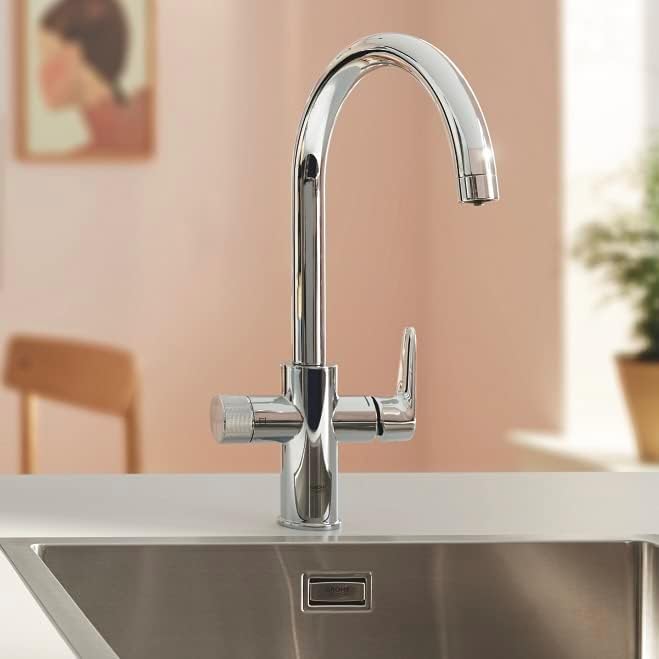 GROHE Blue Pure Start Curve - Einhand- Spültischarmatur Starter Set mit Filterfunktion (C-Auslauf, i