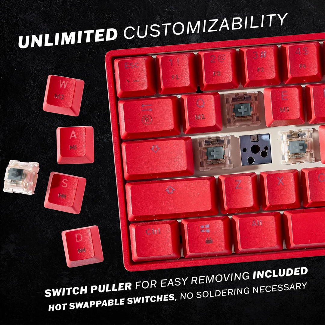 HK Gaming GK61 mechanische 60 Prozent Tastatur | 61 programmierbare Tasten mit RGB Beleuchtung | Kom