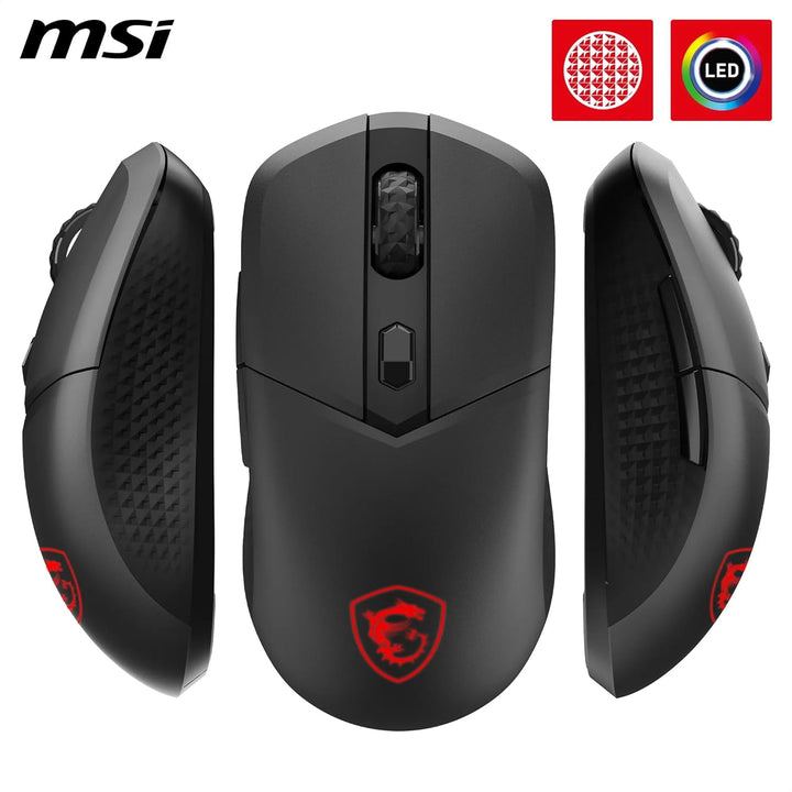 MSI Versa 300 Wireless Gaming-Maus – 8000 DPI optischer Sensor, 1000 Hz Polling-Rate, symmetrisch, 3